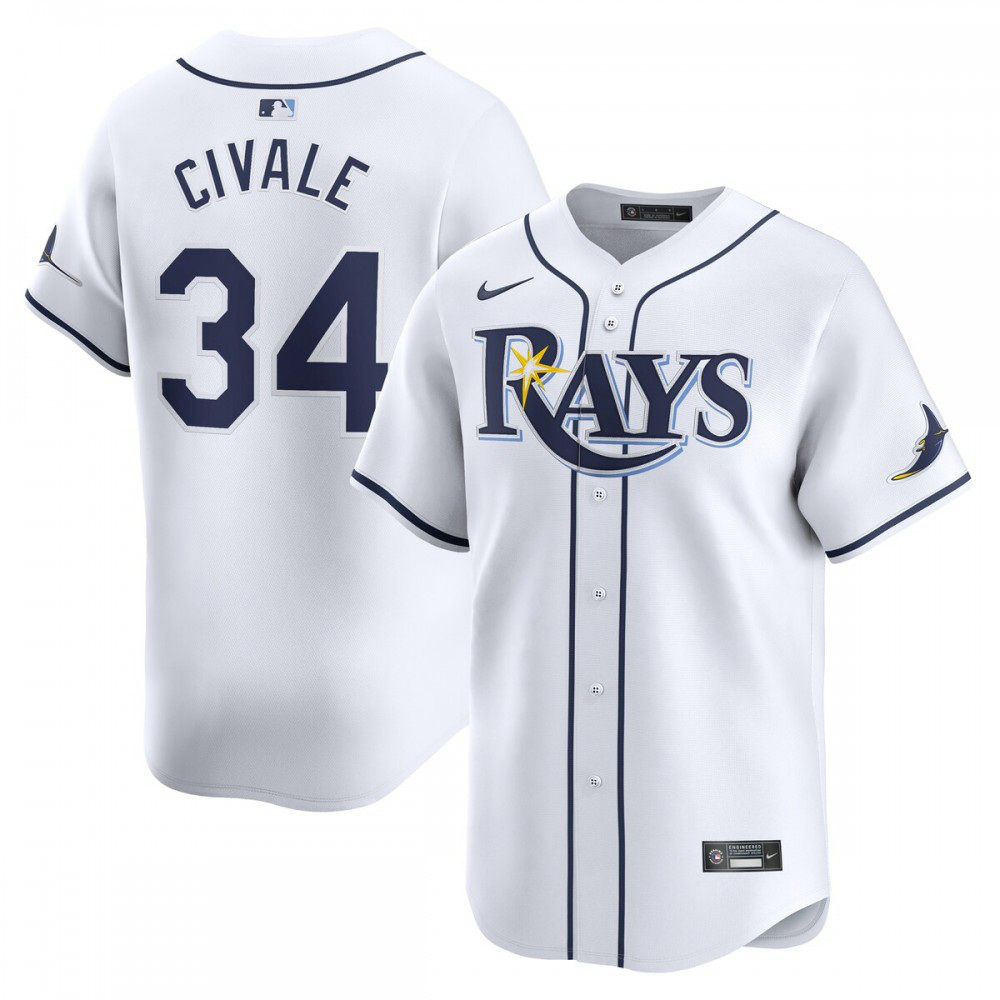 Aaron Civale Tampa Bay Rays Home Limited Player Jersey - White-Pro Kit Vault | Brand New 26/27 Sports Jerseys